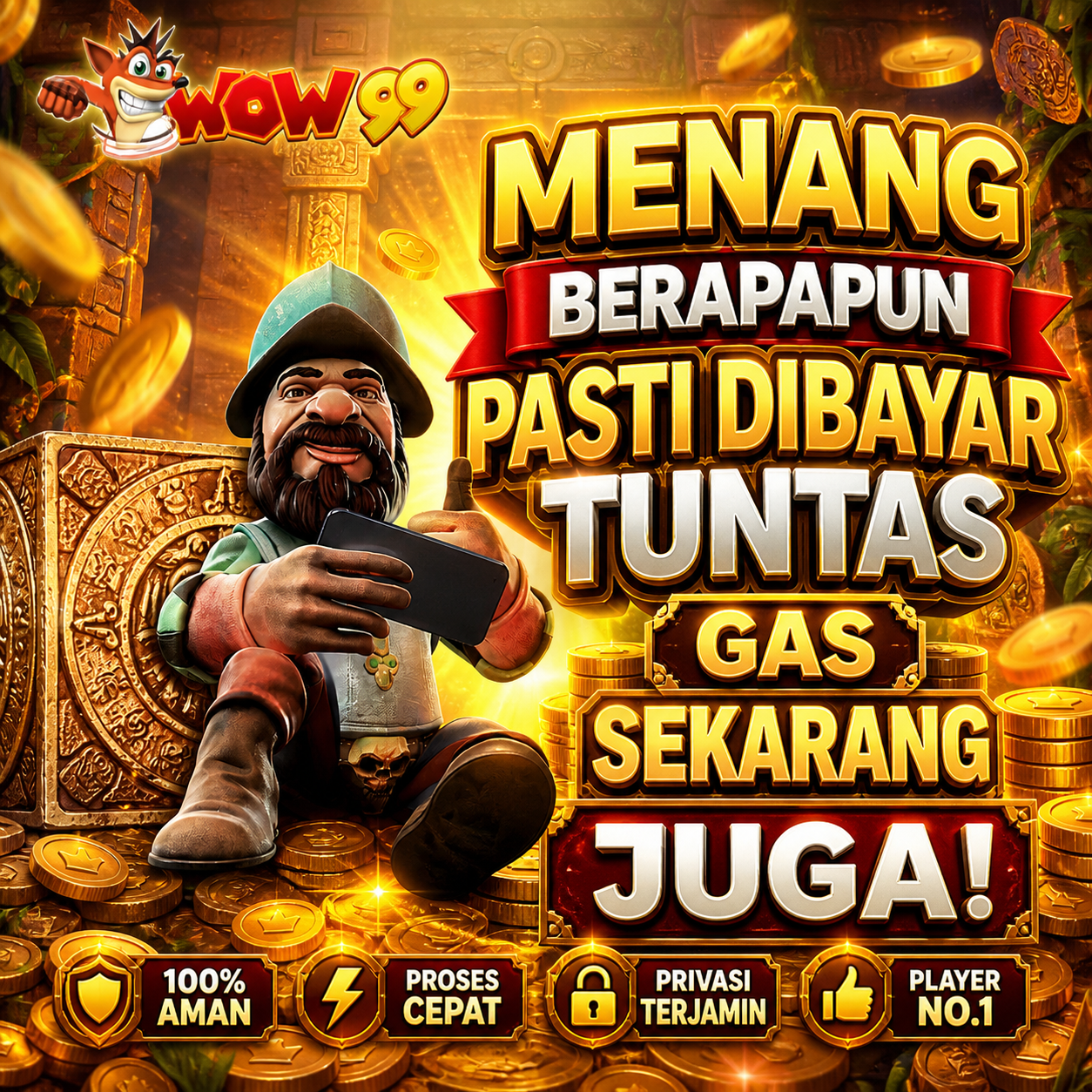 WOW99: Menang Berapa Pun Dibayar! Gas Sekarang Juga Di Game Paling Jujur